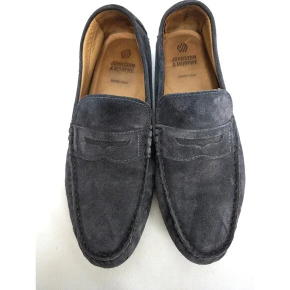 Johnston Murphy Men’s Blue Suede Penny Driving Loafers Shoes Sz 11 Brazil - Picture 2 of 10